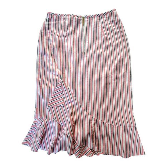 NWT Ted Baker Coryn Layered Striped Ruffle Midi Skirt Pink Women Ted 2/ US 6 - Picture 3 of 11